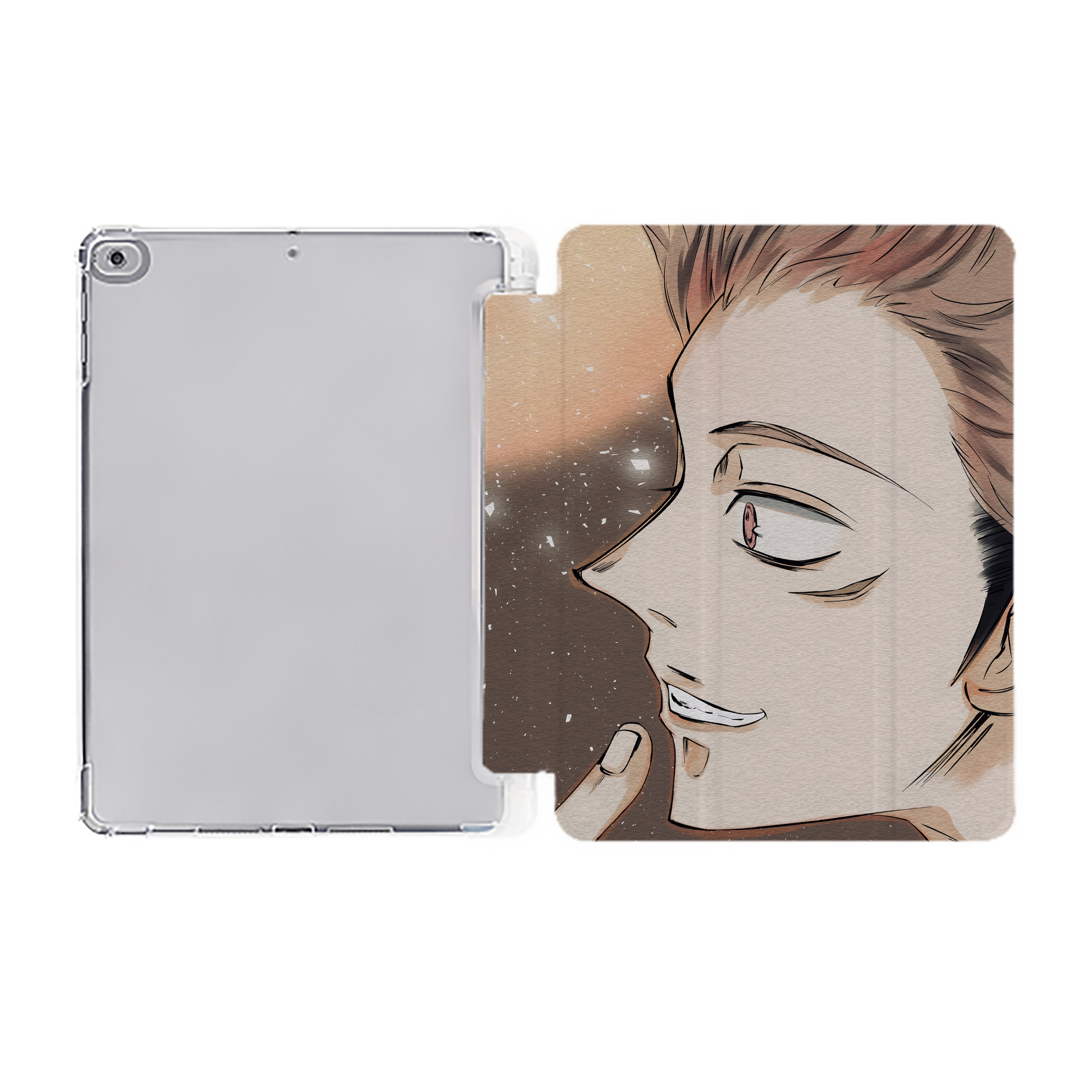 （画像用） 呪術廻戦 Jujutsu Kaisen IPad ケース ペン収納付き 三つ折りスタンド PUレザー×シリコン 対応機種9.5/10.5/10.9インチ